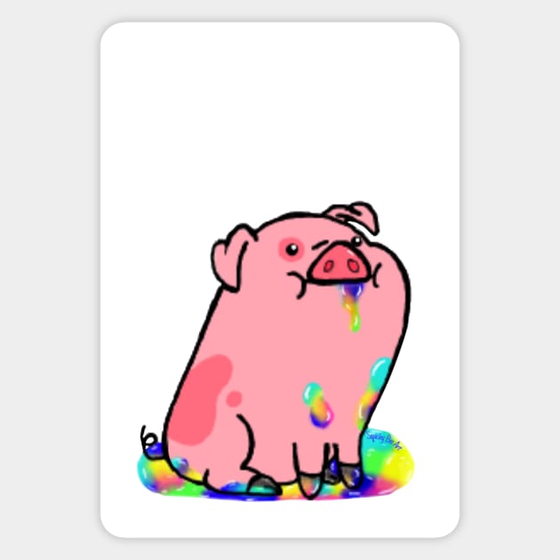 Trippy Pig Sticker by SquishyBeeArt